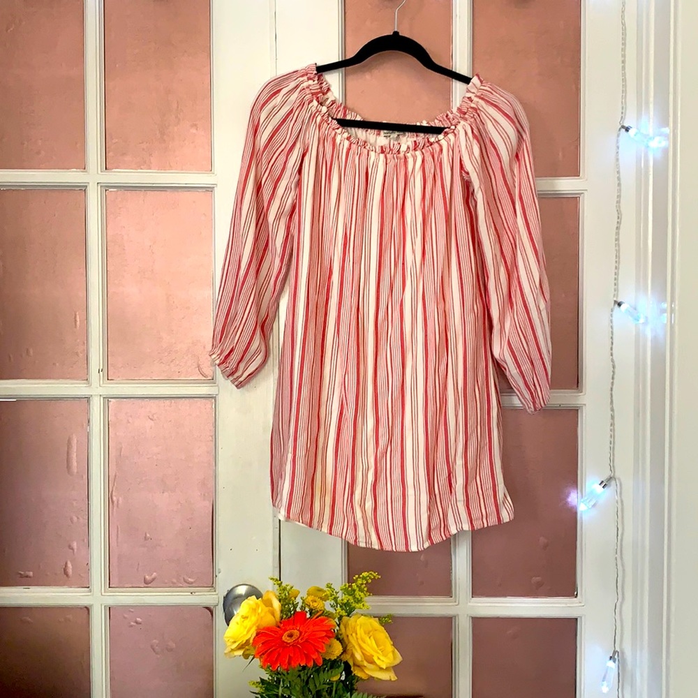 Striped Off-the-Shoulder Dress